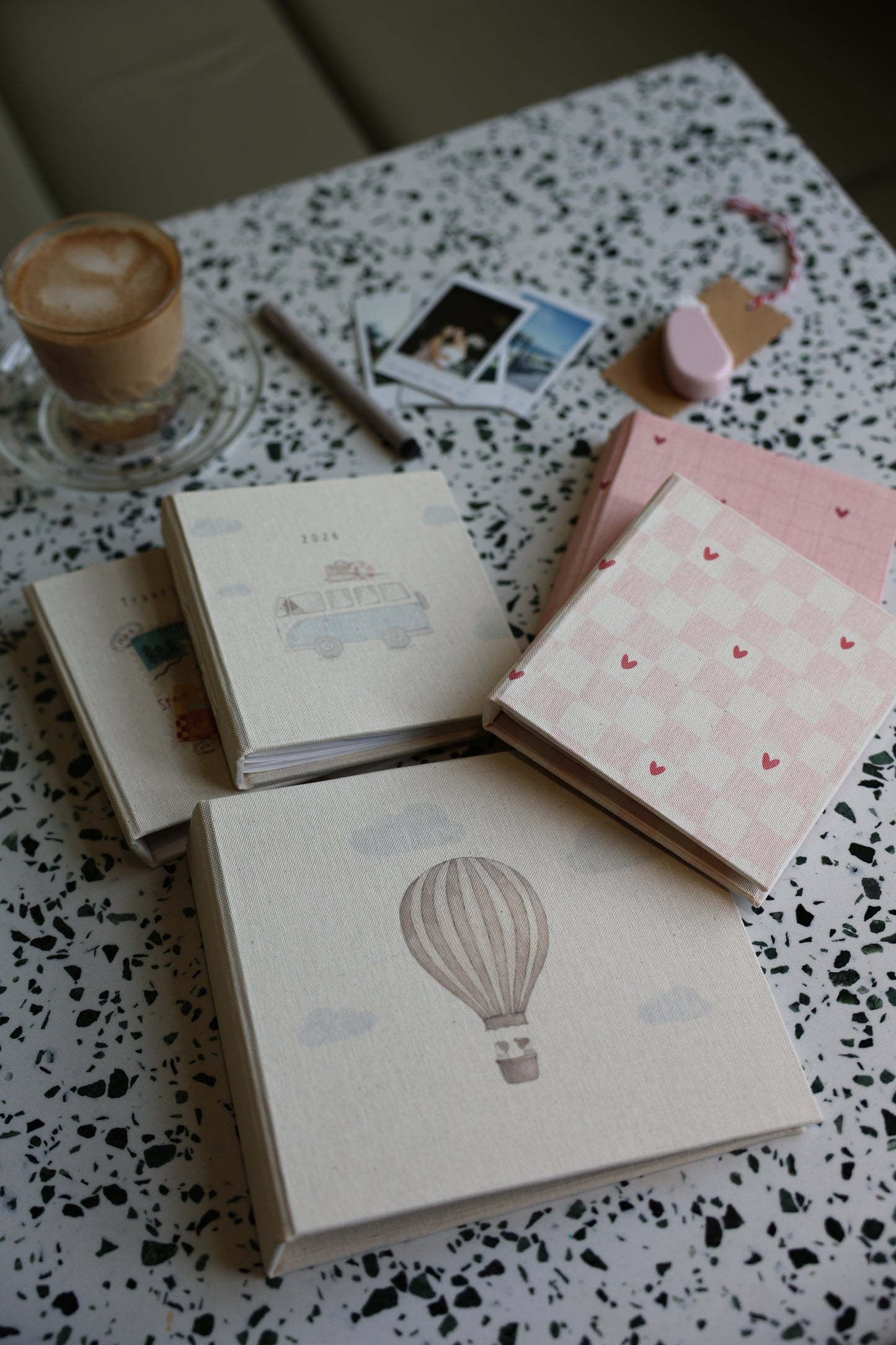 Personalized Baby Pink Heart Pattern Handmade Photo Album