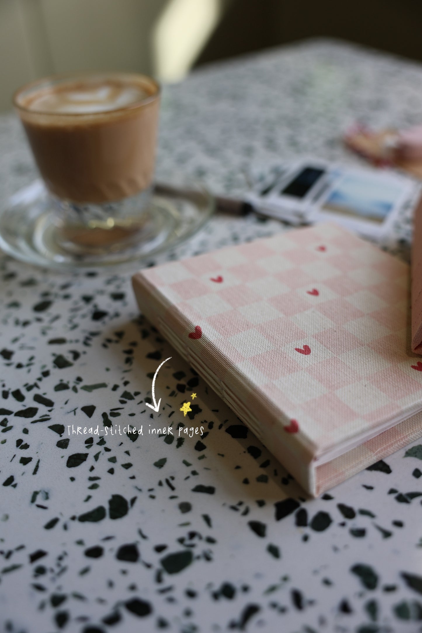 Personalized Baby Pink Heart Pattern Handmade Photo Album